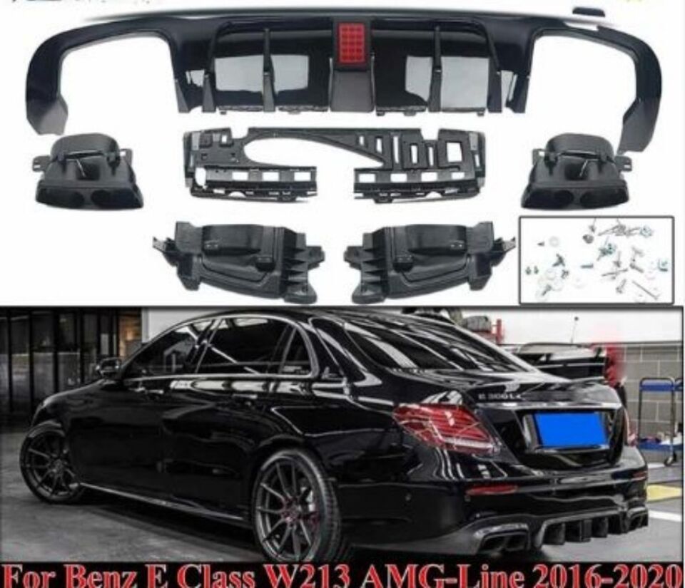 Mercedes E Serisi W213 Brabus Difüzör Siyah (4 Kapı) 2016-2020 arası uyumlu