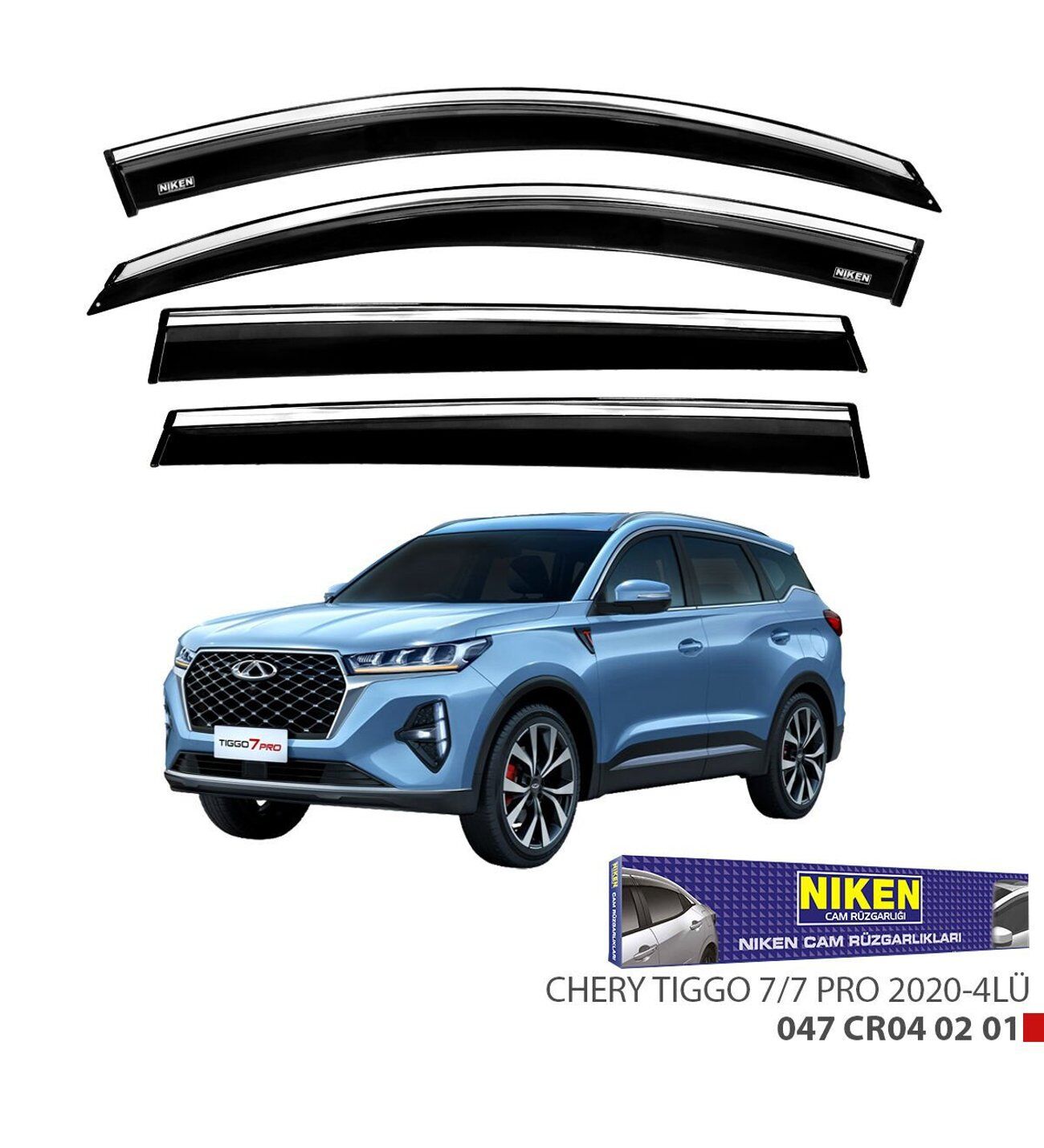 Chery Tiggo 7/7 Pro Kromlu Cam Rüzgarlığı Niken 2020+ sonrası uyumlu