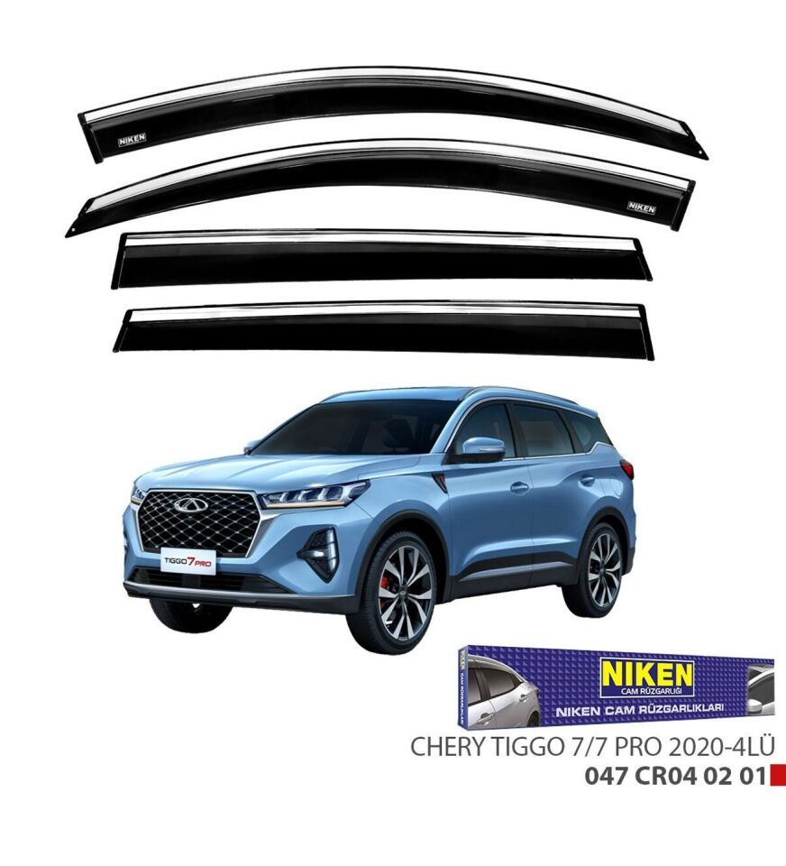 Chery Tiggo 7/7 Pro Kromlu Cam Rüzgarlığı Niken 2020+ sonrası uyumlu