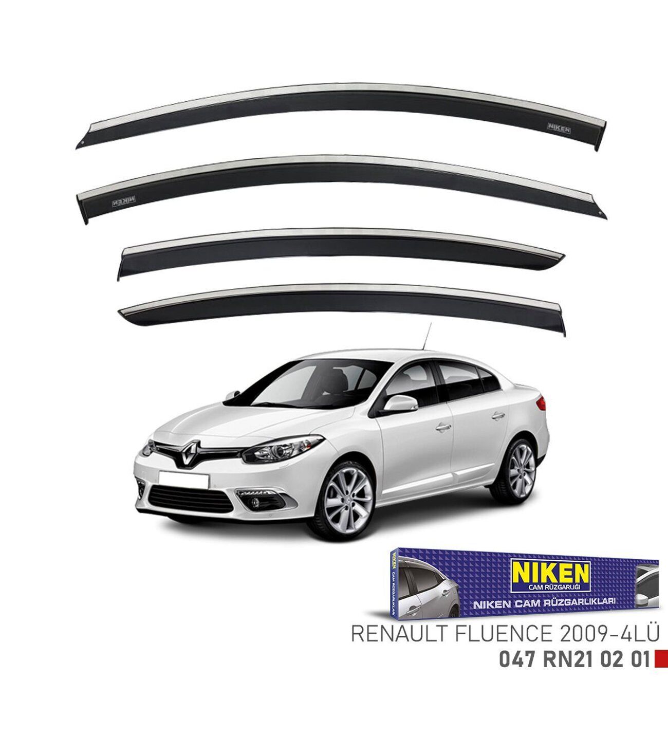 Renault Fluence Kromlu Cam Rüzgarlığı Niken 2009+ sonrası uyumlu