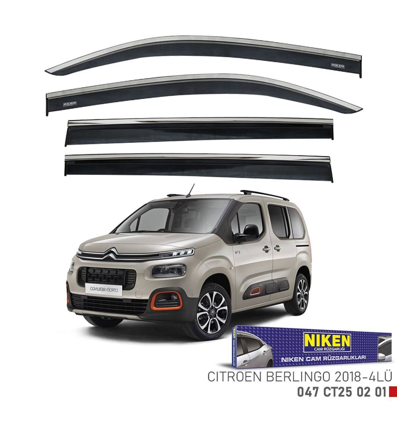 Citroen Berlingo Kromlu Cam Rüzgarlığı Niken 2019+ sonrası uyumlu