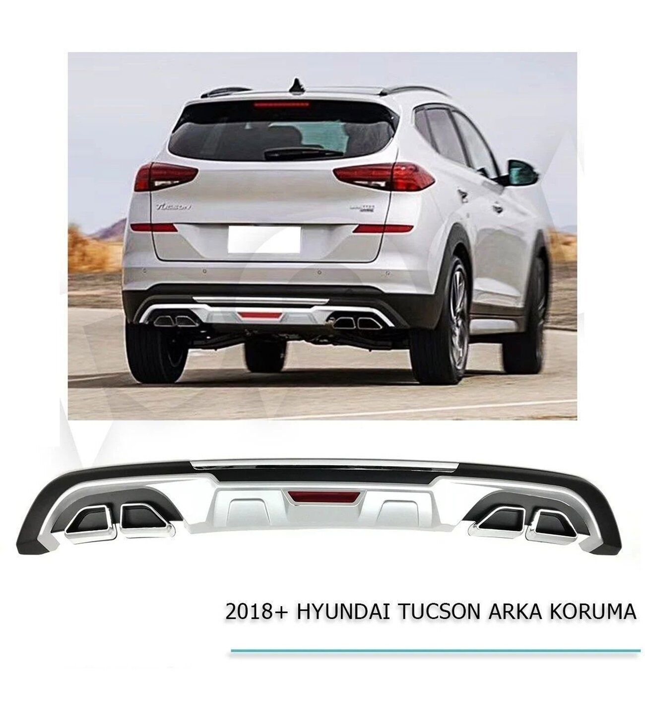 Hyundai Tucson Arka Tampon Koruması  2018-2021 Arası Uyumlu