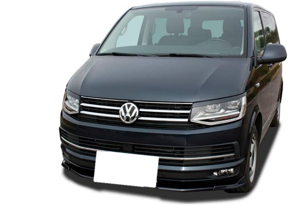 Vw T6 uyumlu ön tampon altı lip 3 parça pianoblack 2016+