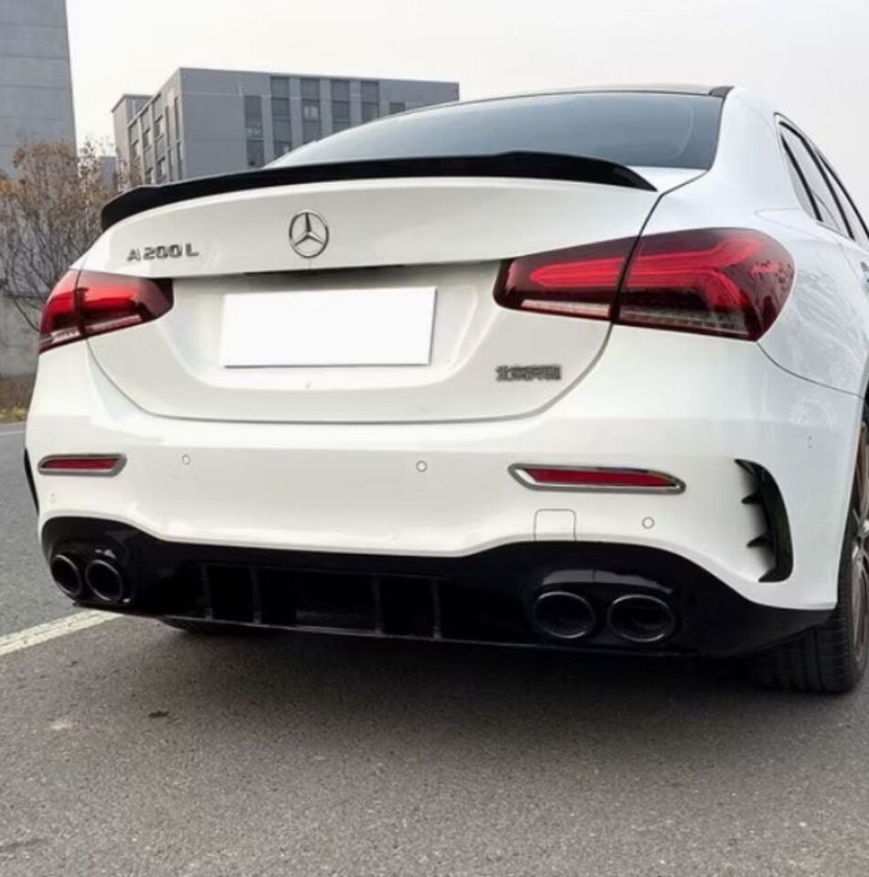 Mercedes A Serisi W177 Sedan A35 Amg Arka Difüzör 2019-2023 Arası uyumlu Çift Çıkışlı
