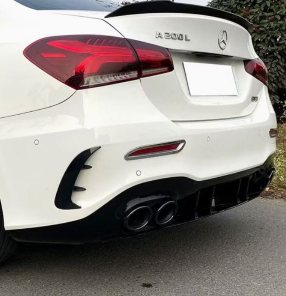 Mercedes A Serisi W177 Sedan A35 Amg Arka Difüzör 2019-2023 Arası uyumlu Çift Çıkışlı