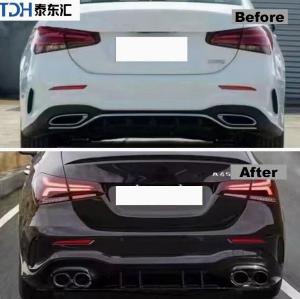 Mercedes A Serisi W177 Sedan A35 Amg Arka Difüzör 2019-2023 Arası uyumlu Çift Çıkış