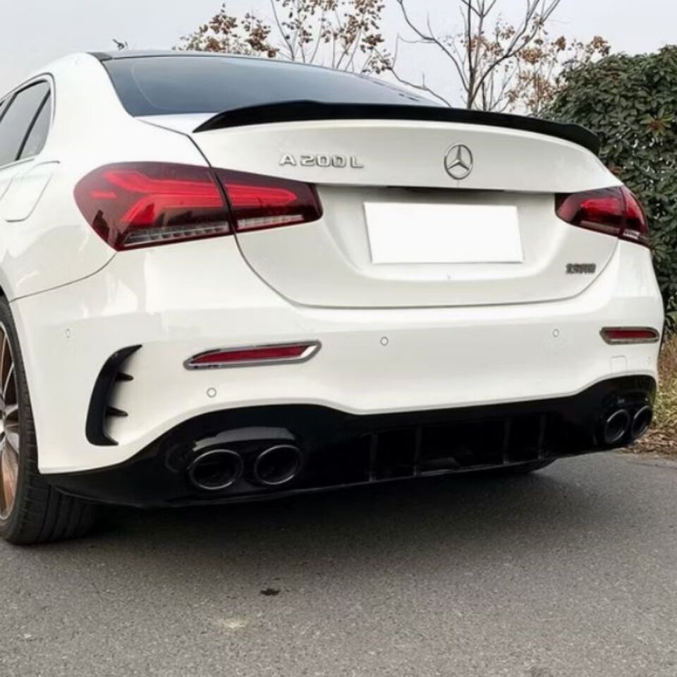 Mercedes A Serisi W177 Sedan A35 Amg Arka Difüzör 2019-2023 Arası uyumlu Çift Çıkış