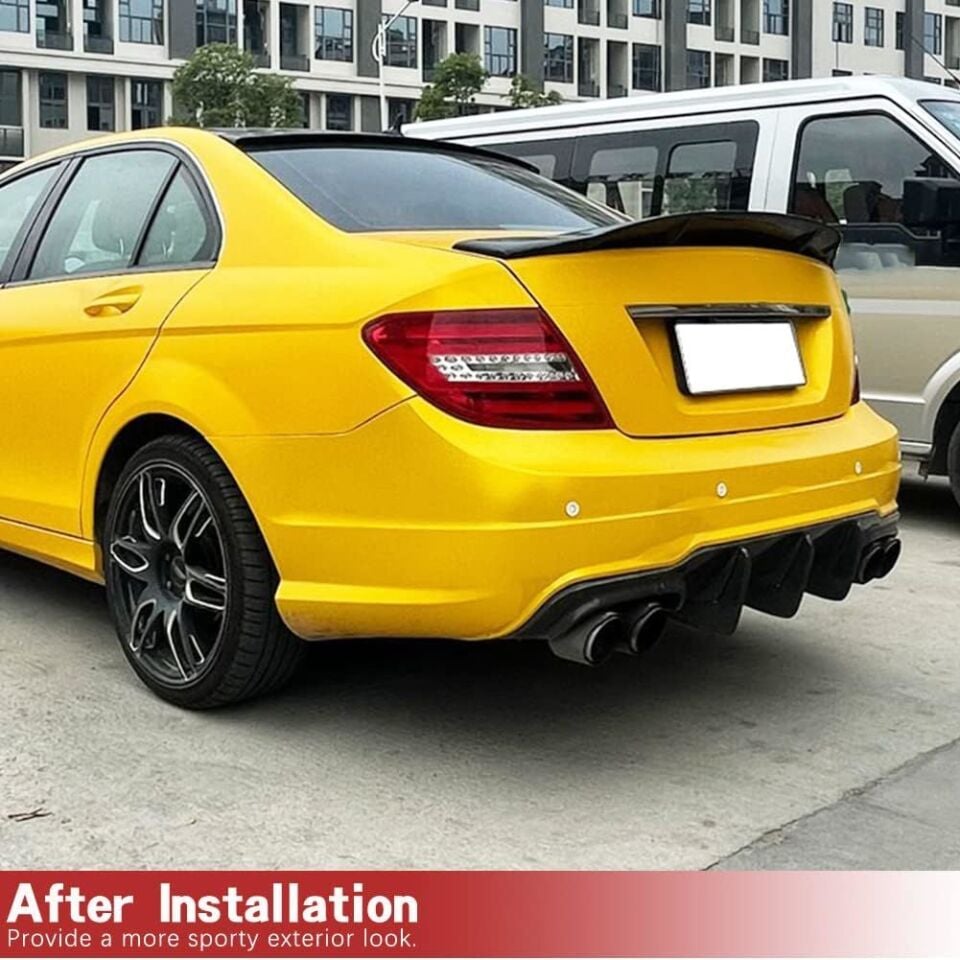 Mercedes w204 boyalı (Pianoblack) PSM spoiler 2007-2013 arası