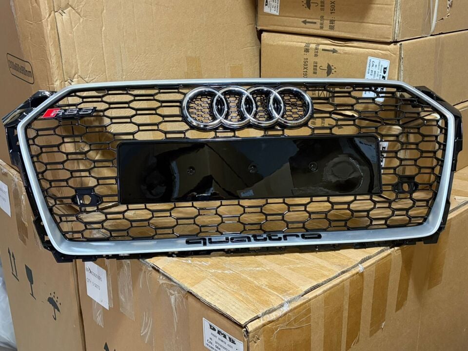 Hdm Audi A5 Rs5 Ön Panjur Gri Çerceve Piano Black 2017-2019 Arası Uyumlu