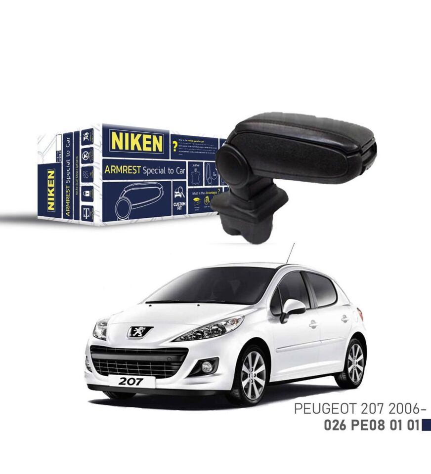 Niken Peugeot 207- 2006 Sonrası Araca Özel Kol Dayama Siyah