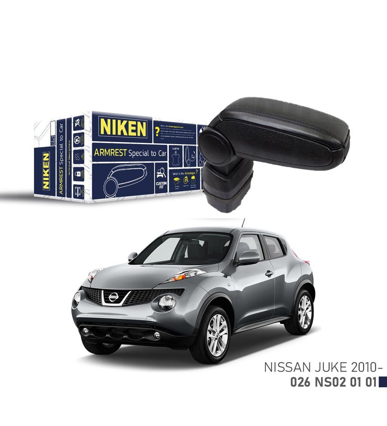 Niken Nıssan Juke 2010+ Sonrası Araca Özel Kol Dayama Siyah