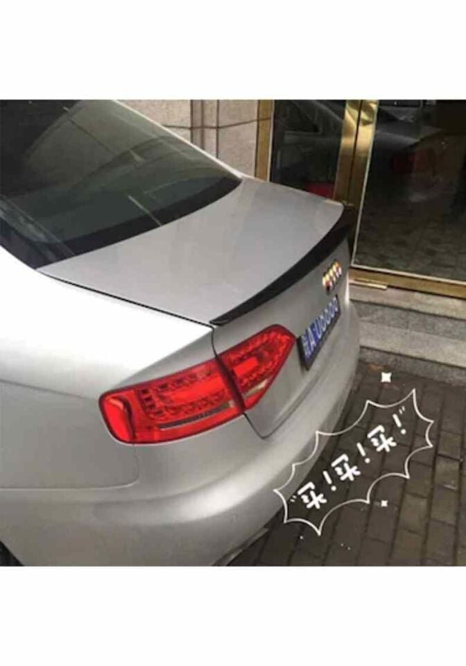 Audi A4 düz model boyalı spoiler (Pianoblack) 2012 sonrası