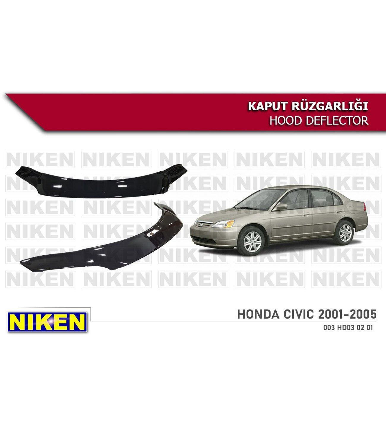 Honda Civic Kaput Rüzgarlığı Koruyucu 2001-2005 arası