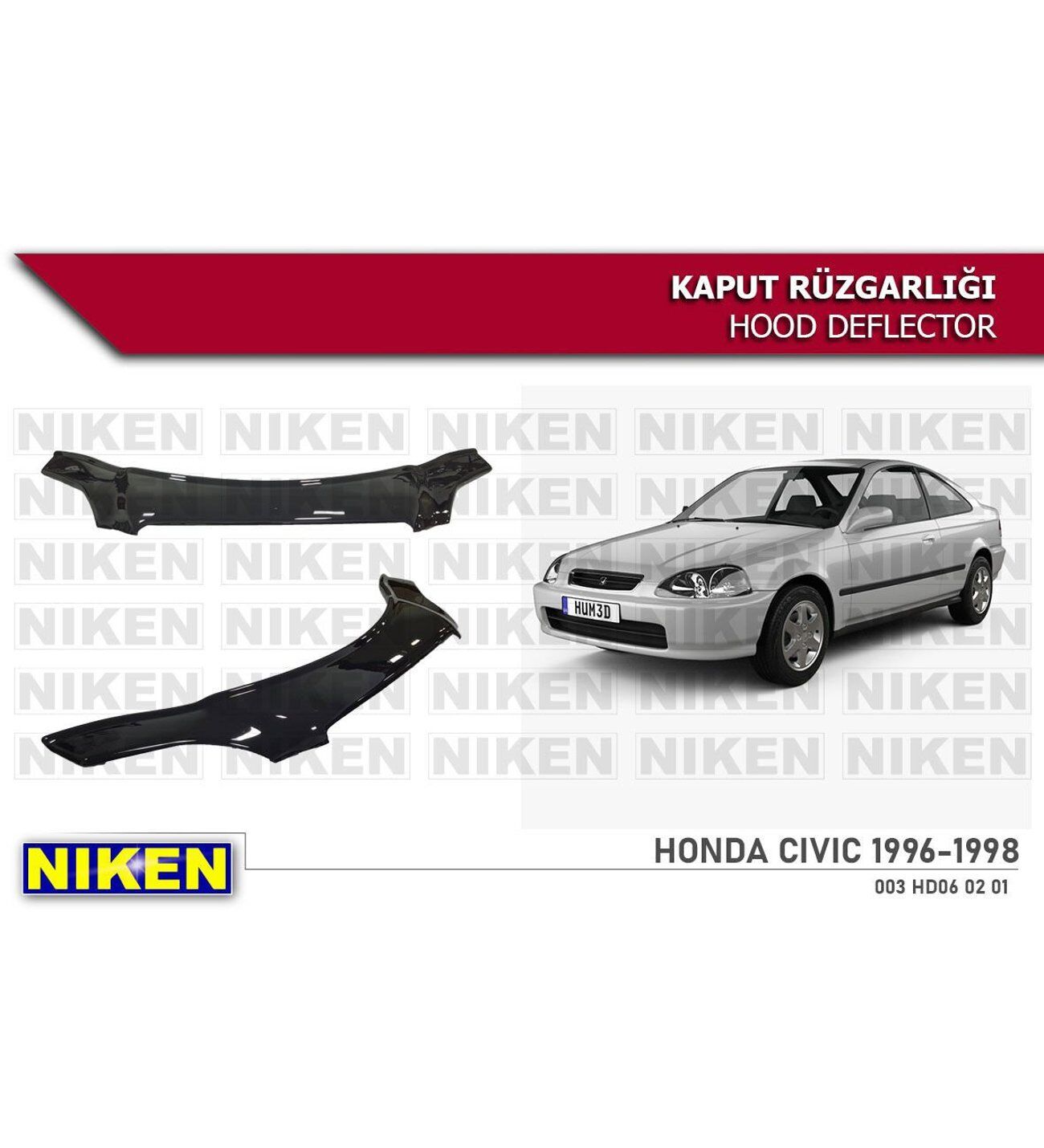 Honda Civic Kaput Rüzgarlığı Koruyucu 1996-1998 arası