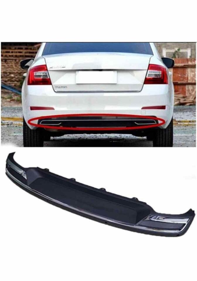 Skoda Octavia amg çift çıkış görünümlü difüzör 2013-2019 arası modeller