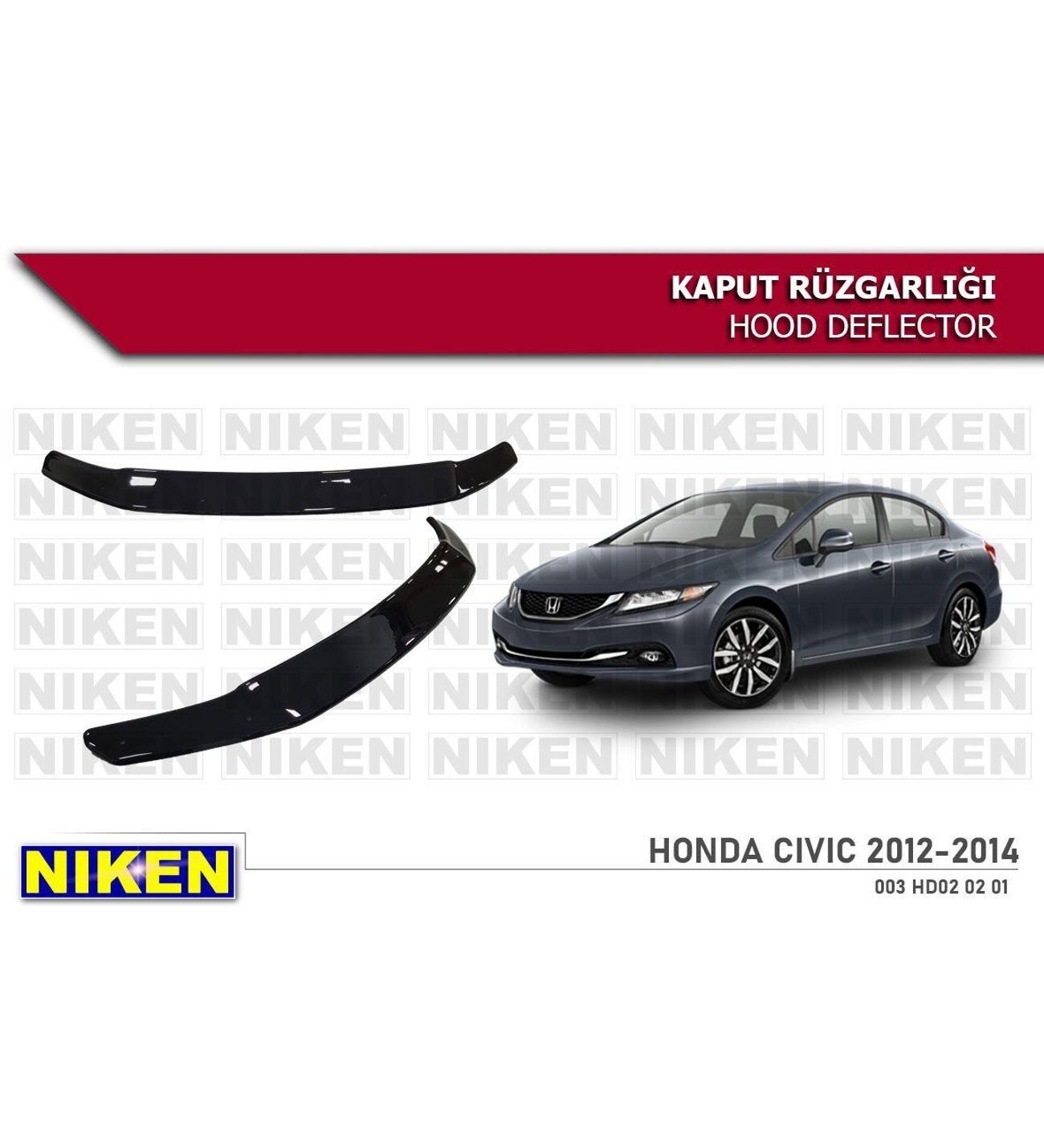 Honda Civic Kaput Rüzgarlığı Koruyucu 2012-2015 arası