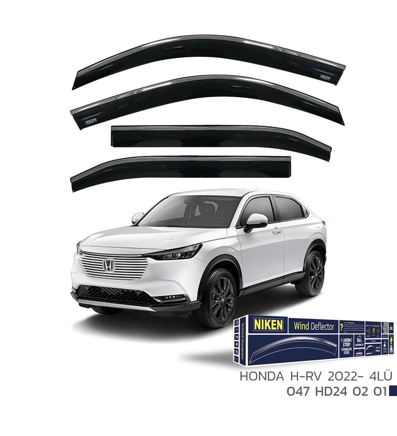 Honda Hrv Kromlu Cam Rüzgarlığı Niken 2022+ sonrası uyumlu