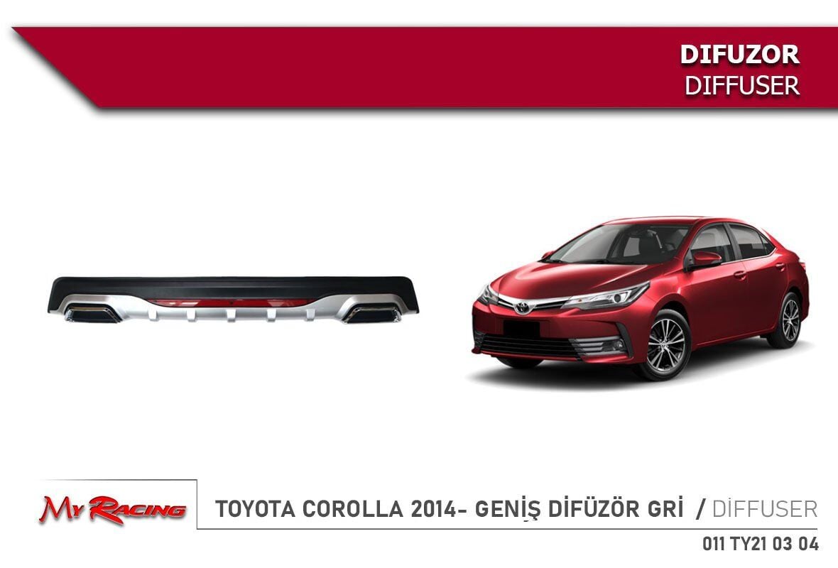 Toyota Corolla çift çıkış görünümlü amg difüzör pianoblack 2013-2018 arası modeller