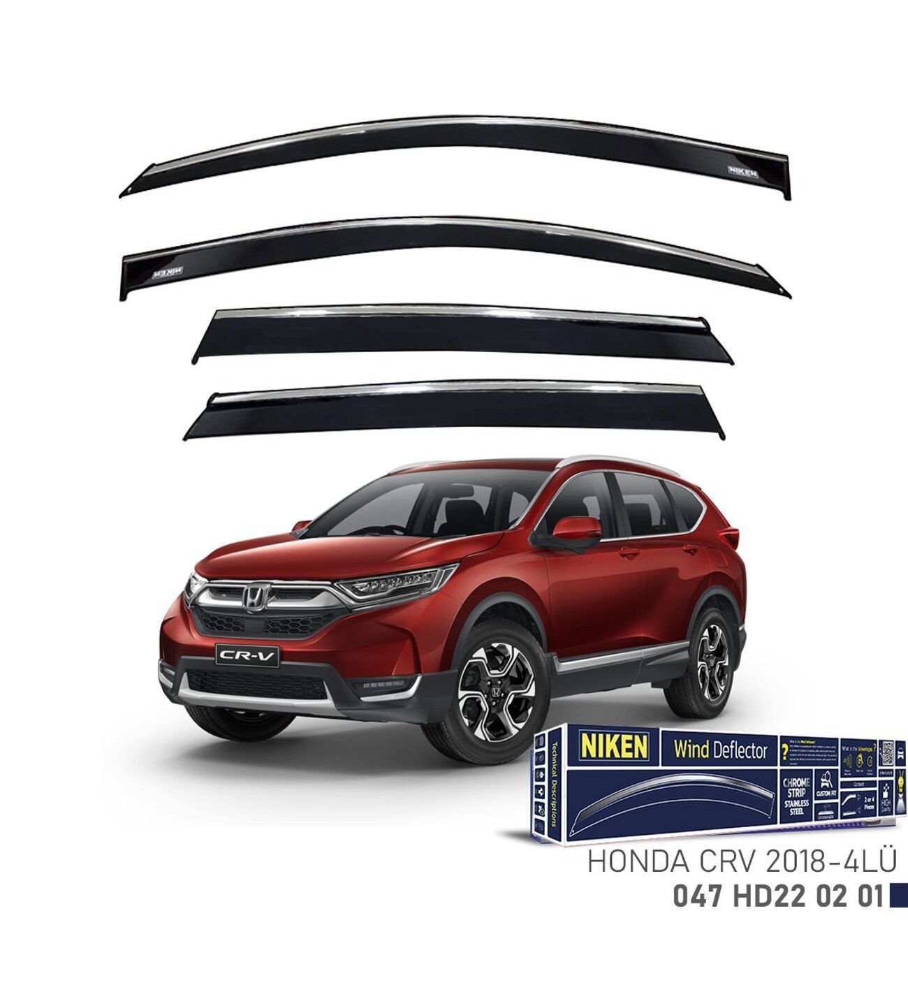 Honda Crv Kromlu Cam Rüzgarlığı Niken 2018+ sonrası uyumlu