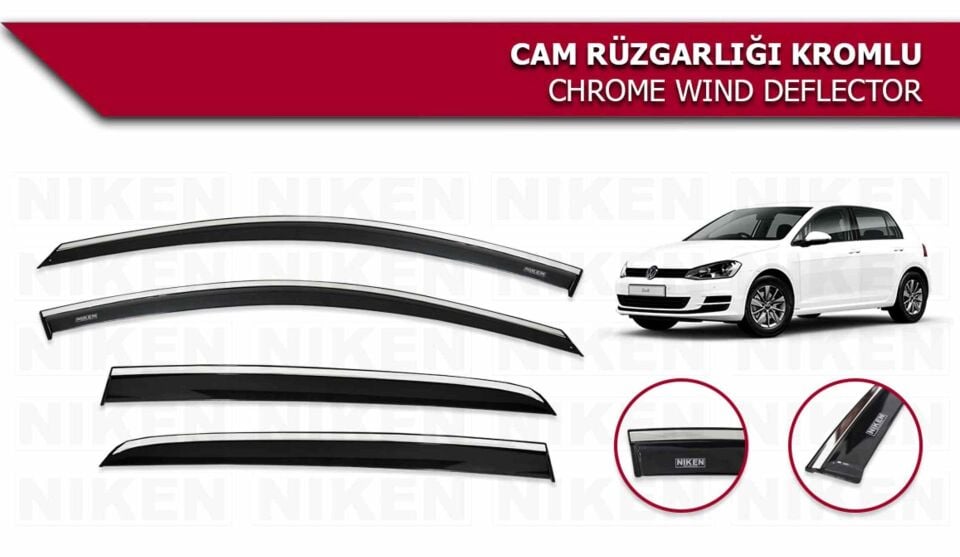 Volkswagen Golf 7 Kromlu Cam Rüzgarlığı Niken 2013+ sonrası