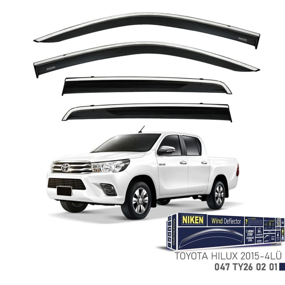 Niken Toyota Hilux Cam Rüzgarlığı Kromlu 4'Lü 2015+ Sonrası