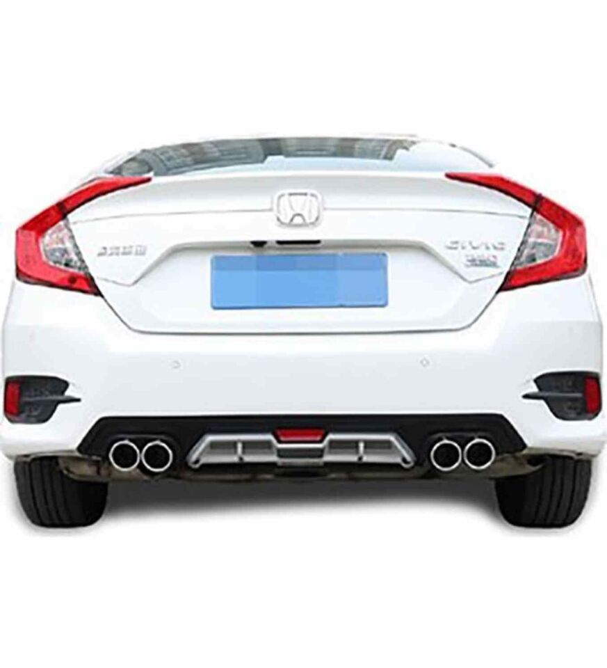 Honda Civic Fc5 4 eksoz görünümlü difüzör gri 2016-2019 arası modeller