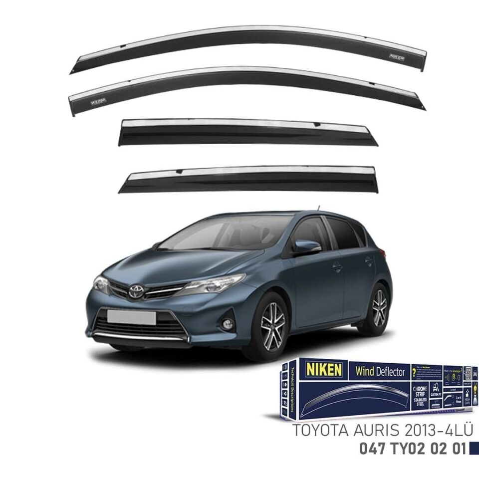 Niken Toyota Auris Cam Rüzgarlığı Kromlu 4'Lü 2013+ Sonrası