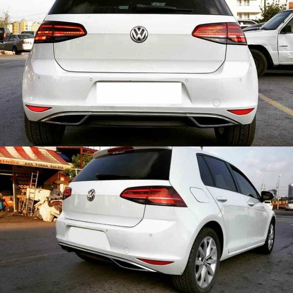 Vw Golf 7 çift eksoz görünümlü (7,5 görünüm) difüzör 2012-2017 arası modeller