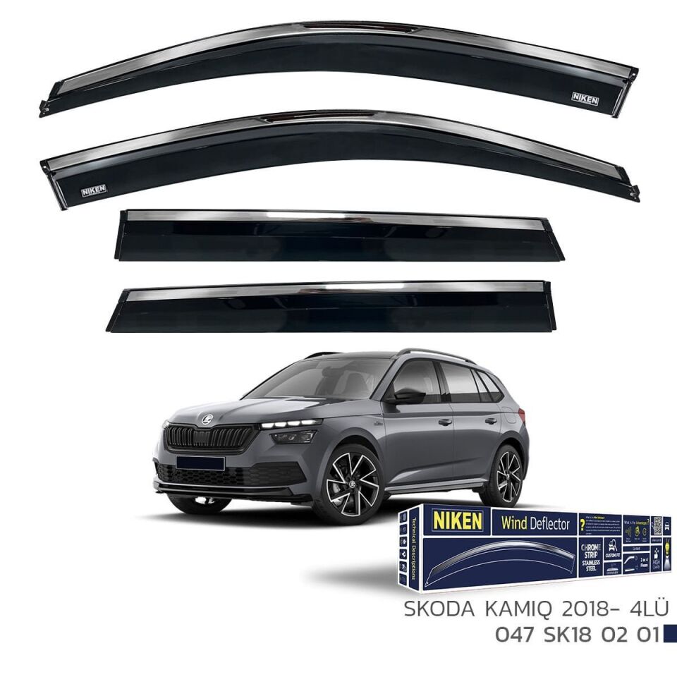 Niken Skoda Kamiq Cam Rüzgarlığı Kromlu 4'Lü 2018+ Sonrası