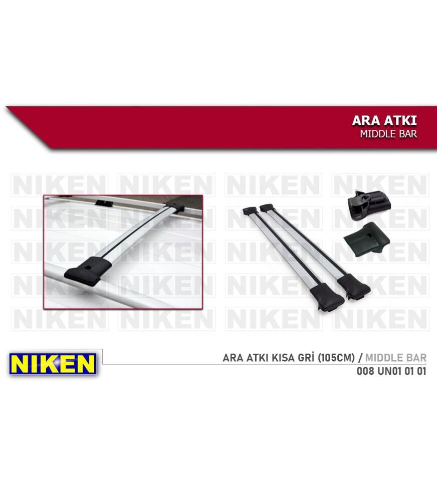 Araç üstü ara atkı bagaj taşıyıcı-gri (yanlardan sıkıştırmalı )alüminyum 105cm.