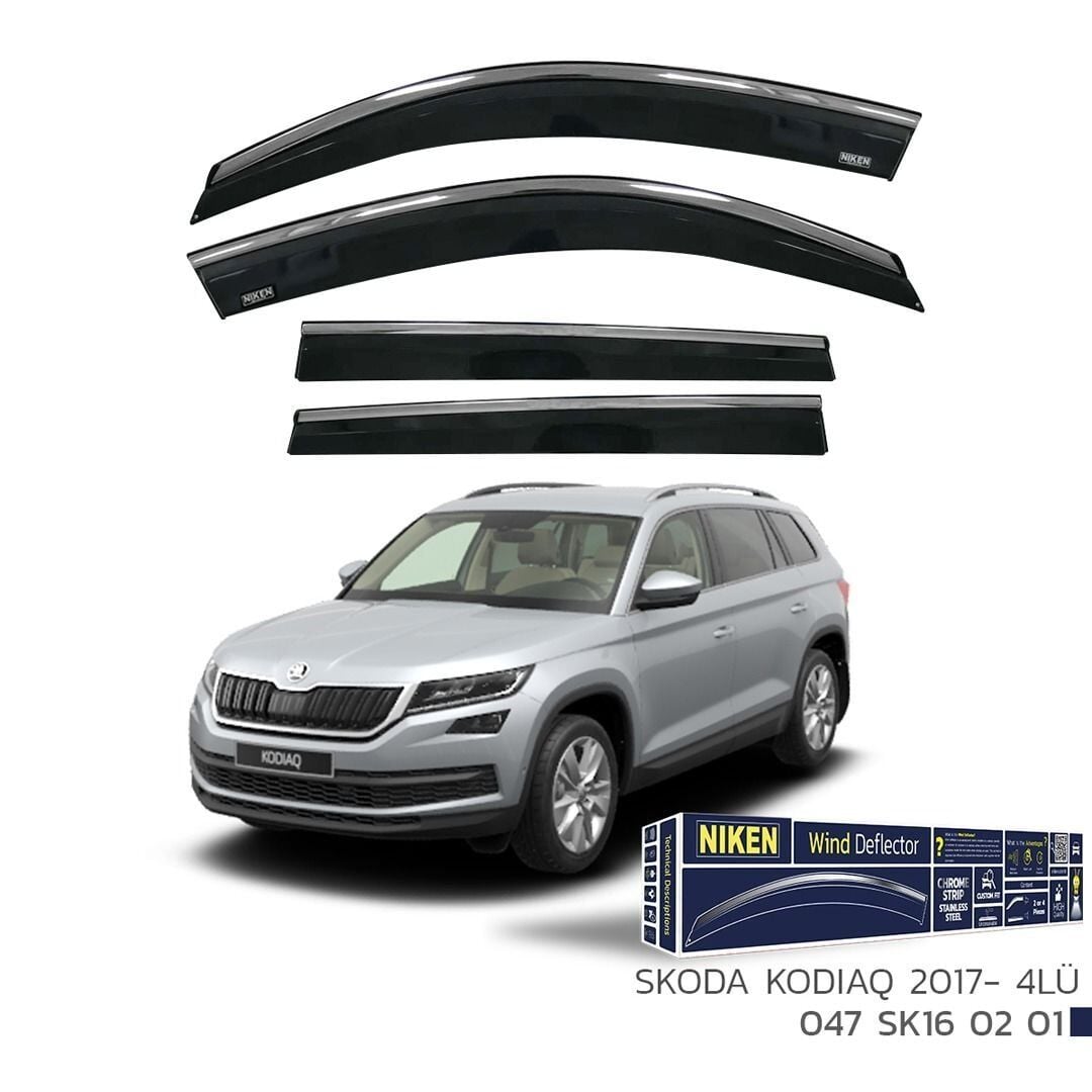 Niken Skoda Kodiaq Cam Rüzgarlığı Kromlu 4'Lü 2017+ Sonrası
