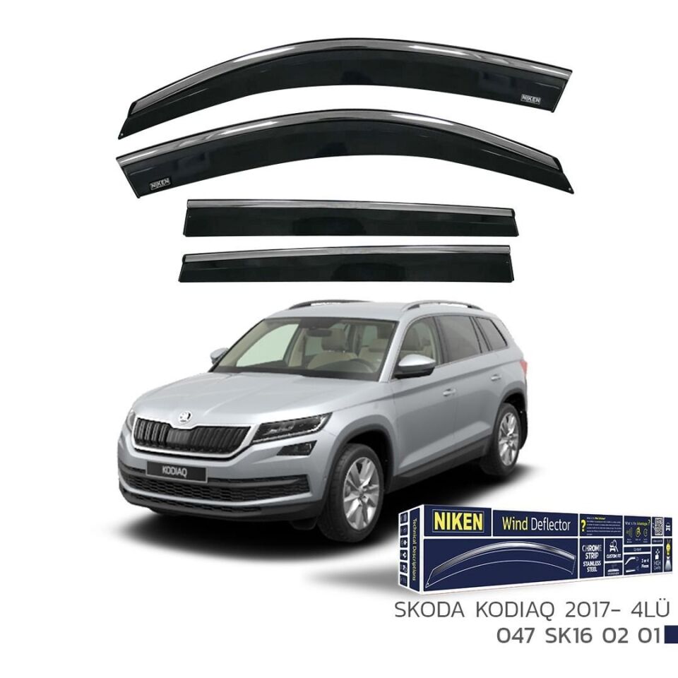 Niken Skoda Kodiaq Cam Rüzgarlığı Kromlu 4'Lü 2017+ Sonrası