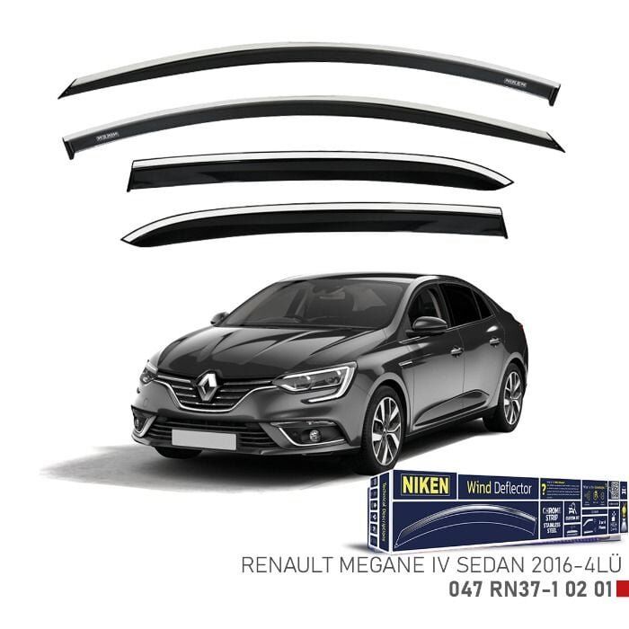 Niken Renault Megane 4 Sedan Cam Rüzgarlığı Kromlu 4'Lü 2016+ Sonrası