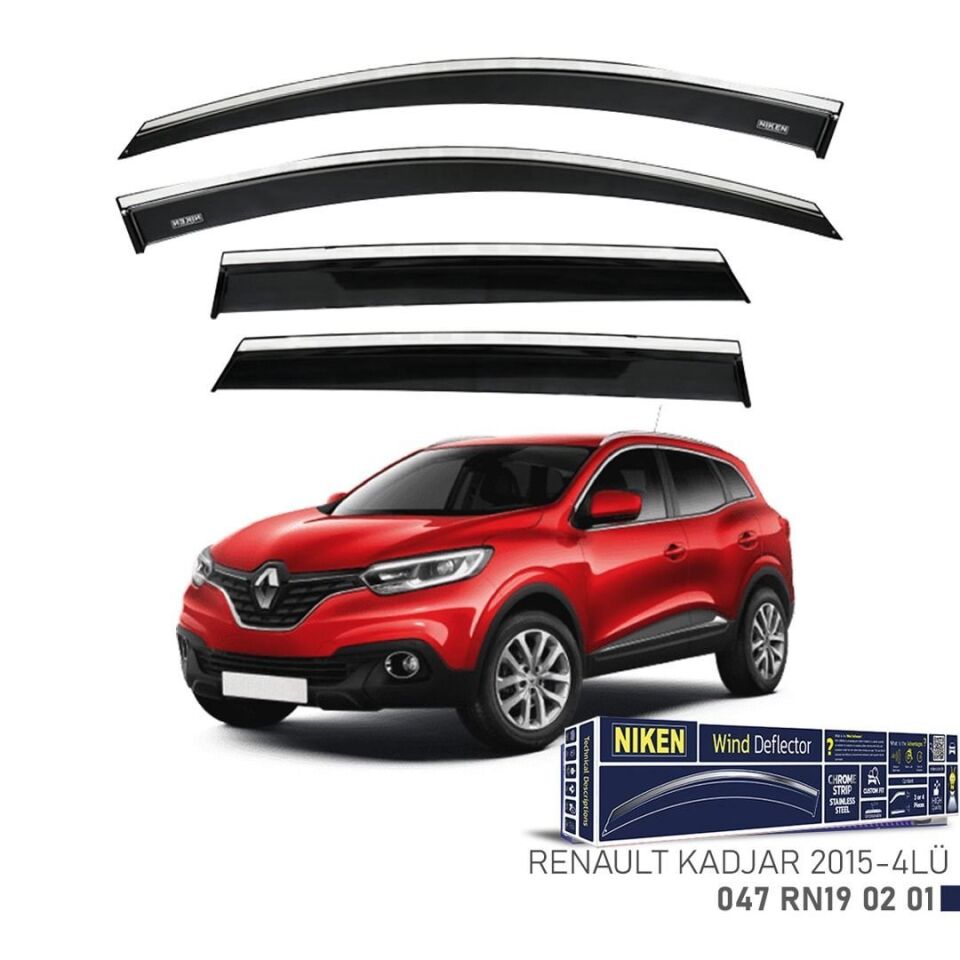 Niken Renault Kadjar Cam Rüzgarlığı Kromlu 4'Lü 2015+ Sonrası