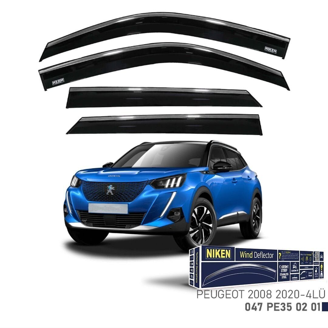 Niken Peugeot 2008 Cam Rüzgarlığı Kromlu 4'Lü 2020+ Sonrası