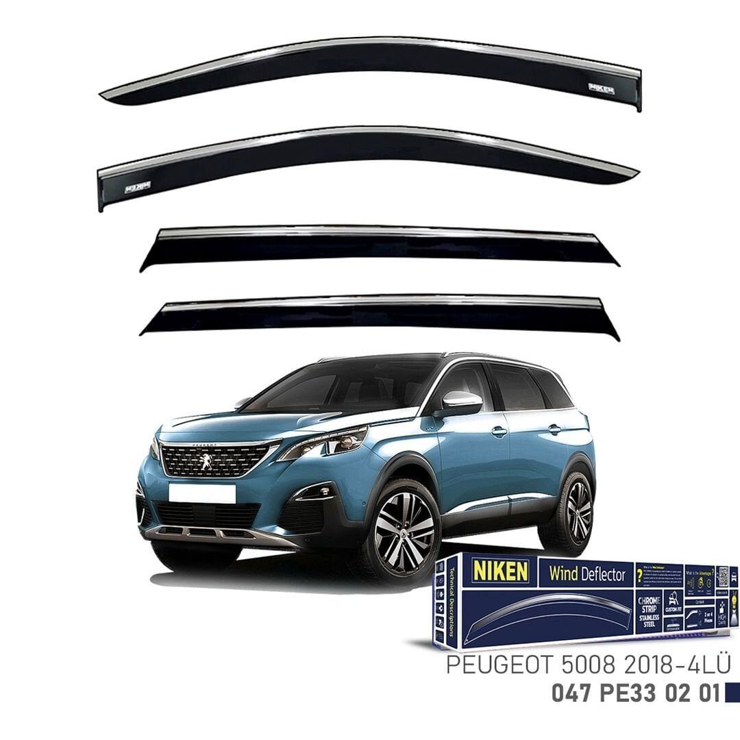 Niken Peugeot 5008 Cam Rüzgarlığı Kromlu 4'Lü 2018+ Sonrası