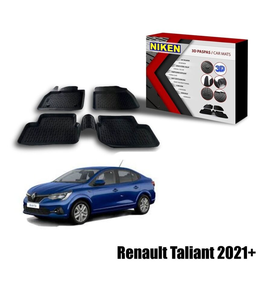 Renault Taliant Havuzlu 3D Paspas Niken Siyah 2021+ sonrası uyumlu