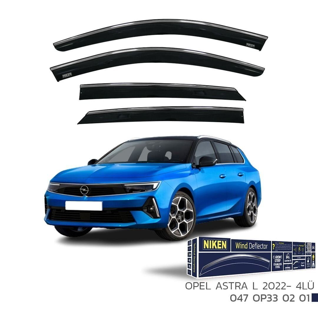 Niken Opel Astra L Cam Rüzgarlığı Kromlu 4'Lü 2022+ Sonrası