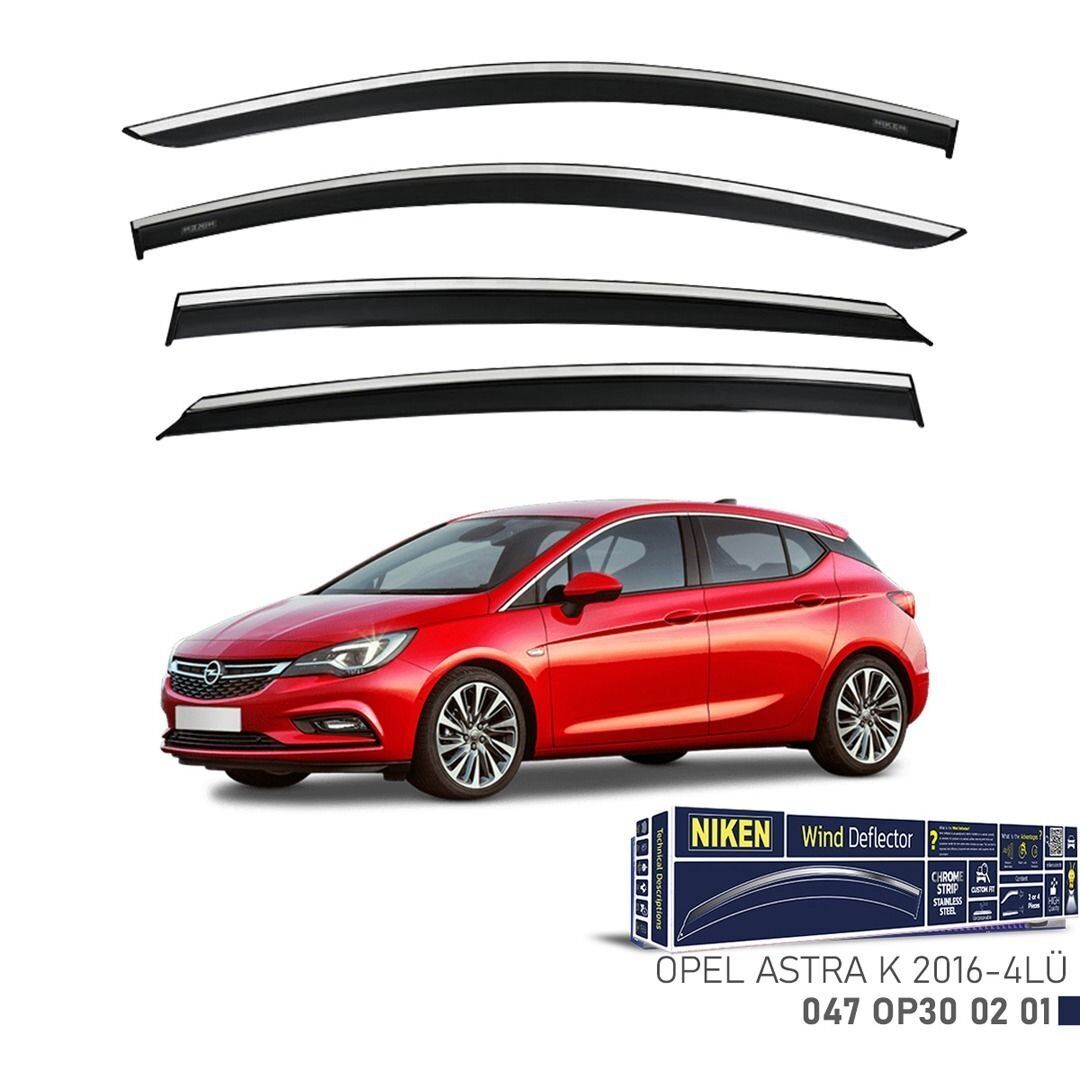 Niken Opel Astra K Cam Rüzgarlığı Kromlu 4'Lü 2016+ Sonrası