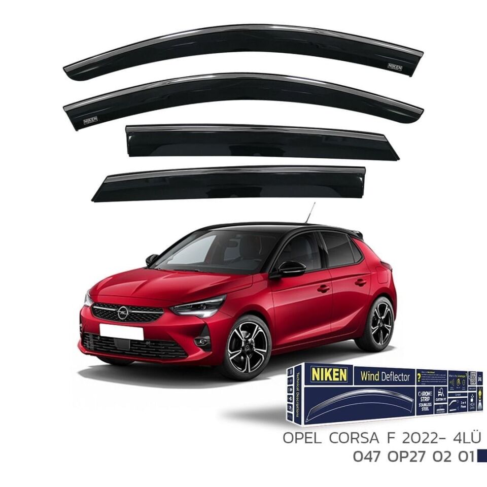 Niken Opel Corsa F Cam Rüzgarlığı Kromlu 4'Lü 2022+ Sonrası
