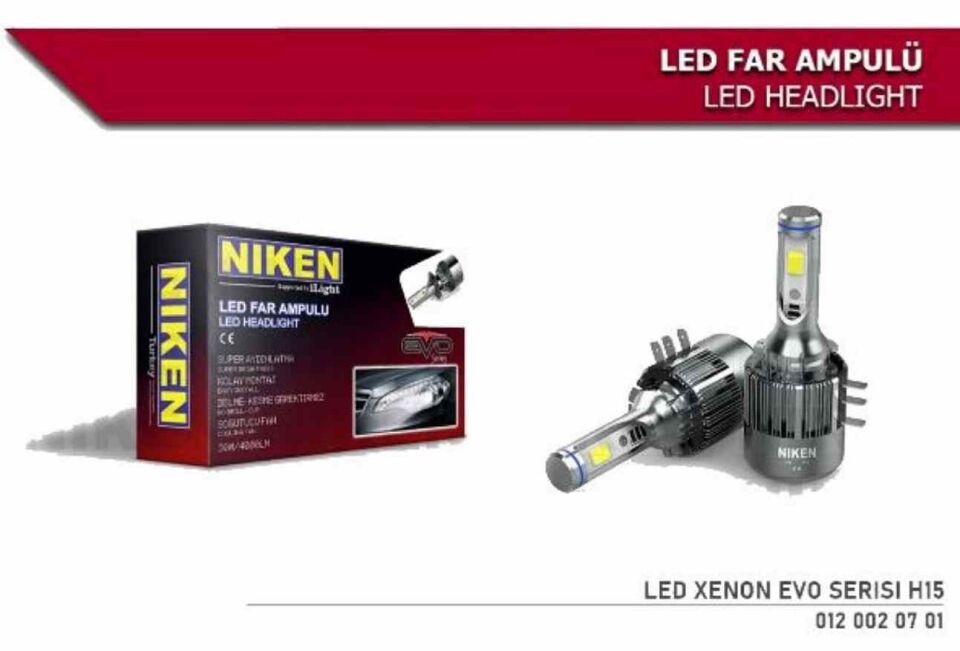 H15 Led Xenon Far Ampulü Evo Niken 8000 Lümen
