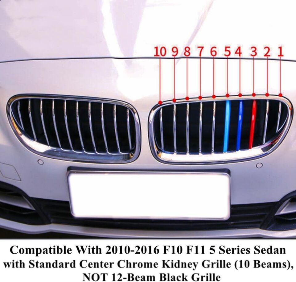 Bmw 5 serisi f10 (10 şeritli panjur) M Panjur Böbrek Şeridi