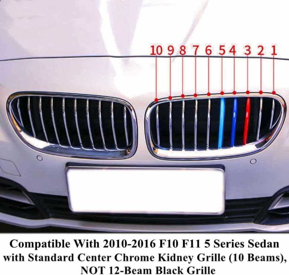 Bmw 5 serisi f10 (12 şeritli panjur) M Panjur Böbrek Şeridi