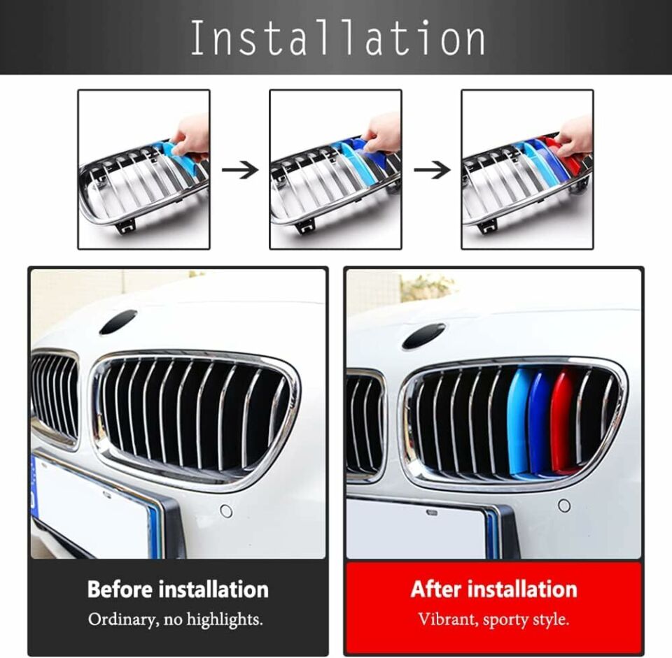 Bmw 5 serisi f10 (12 şeritli panjur) M Panjur Böbrek Şeridi