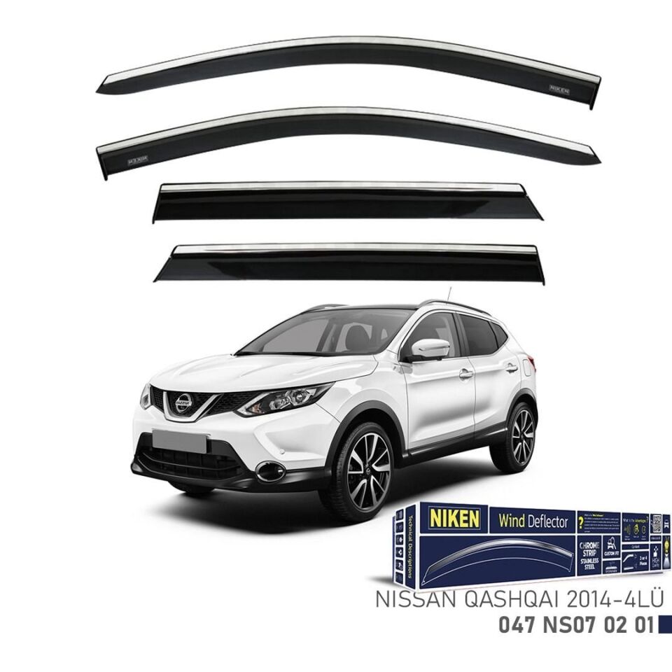 Niken Nissan Qashqai Cam Rüzgarlığı Kromlu 4'Lü 2014+ Sonrası