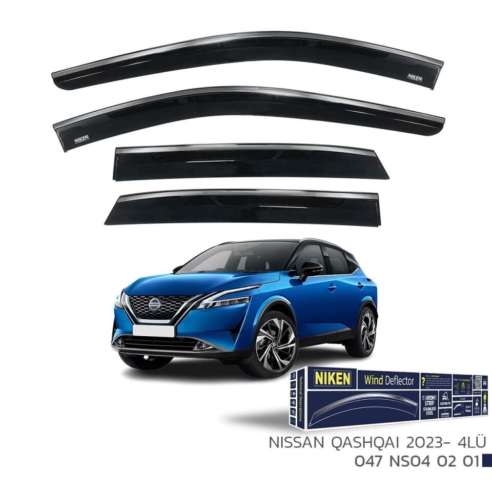 Niken Nissan Qashqai Cam Rüzgarlığı Kromlu 2023+ Sonrası 4'Lü