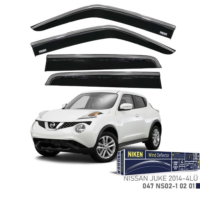 Niken Nissan Juke Cam Rüzgarlığı Kromlu 4'Lü 2014+ Sonrası