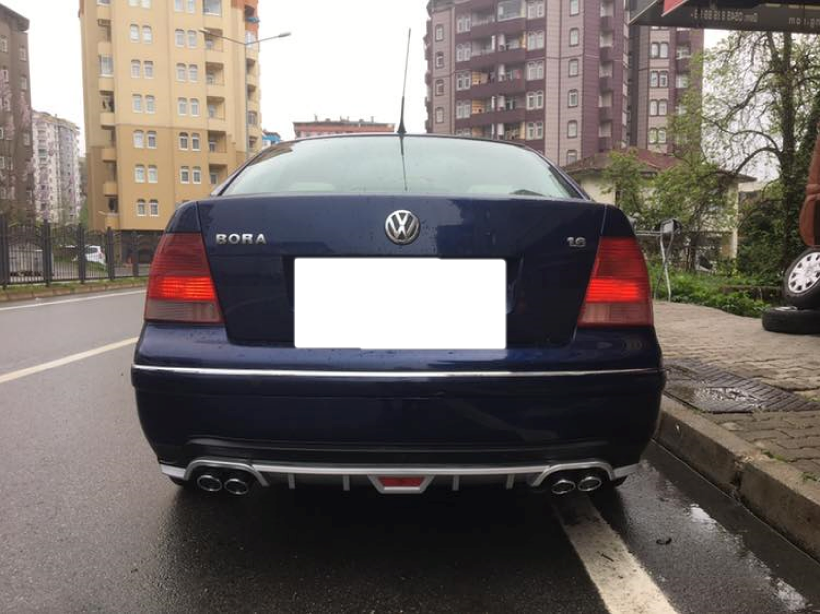 Volkswagen Bora uyumlu arka tampon altı difüzör Gri 1999-2006 arası