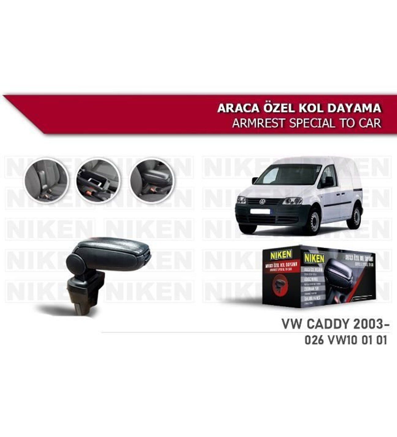Vw Caddy Araca Özel Kol Dayama Kolçak 2003 ve sonrası Niken