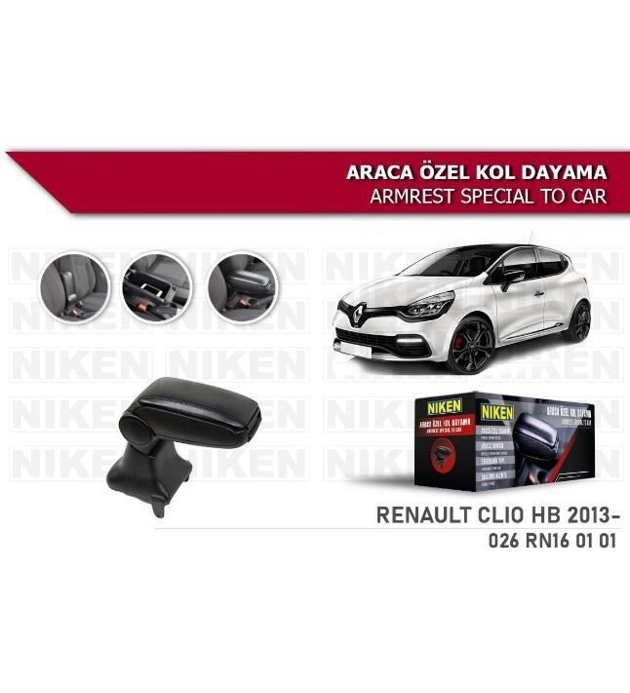 Renault Clio 4 Araca Özel Kol Dayama Kolçak 2012-2019 arası Niken
